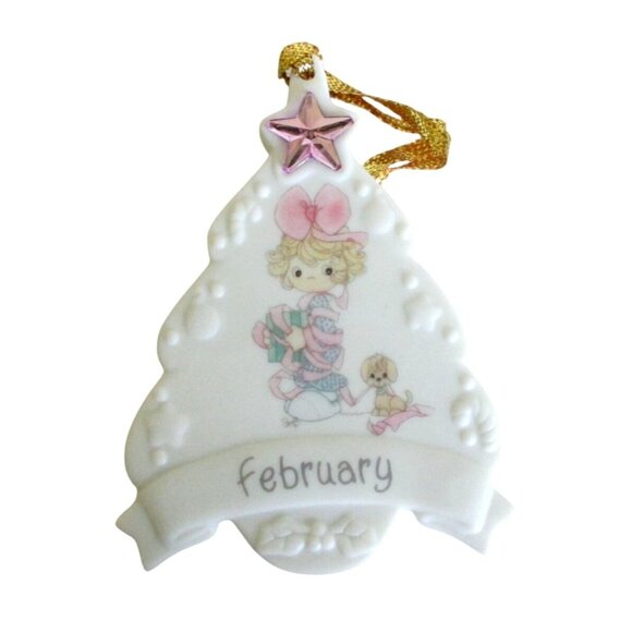 Precious Moments February Birthstone Porcelain Ornament in Original Box - Picture 1 of 5
